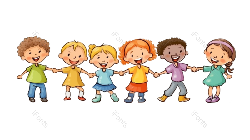 手牵手图片,儿童元素,六一儿童节PNG,欢乐免抠素材